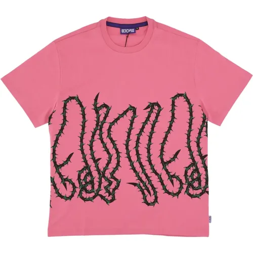 Thorns Tee Pink Streetwear T-Shirt , Herren, Größe: XS - Octopus - Modalova