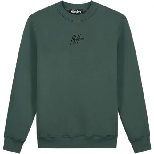 Dunkelgrüner Pullover , Herren, Größe: XL - Malelions - Modalova