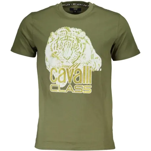 Druck Logo Kurzarm Tee , Herren, Größe: L - Cavalli Class - Modalova