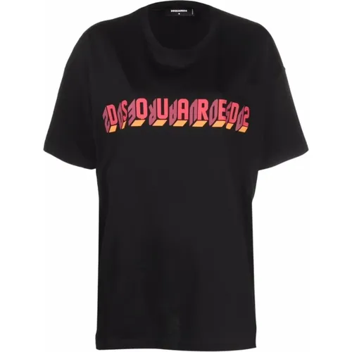 Mirror Logo T-Shirt , female, Sizes: XS - Dsquared2 - Modalova