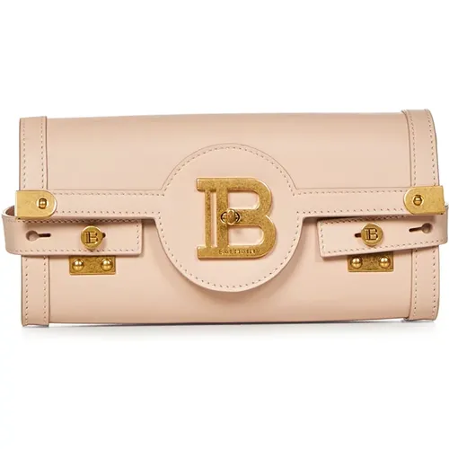 Flap Shoulder Bag with Golden Details , female, Sizes: ONE SIZE - Balmain - Modalova