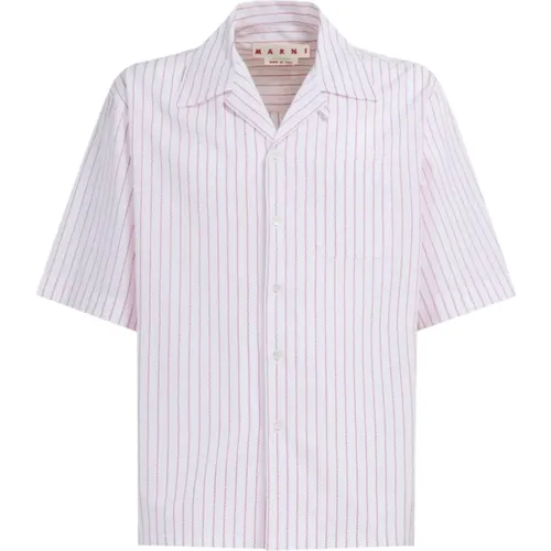 Striped Short Sleeve Shirt , male, Sizes: S, 2XL, L - Marni - Modalova