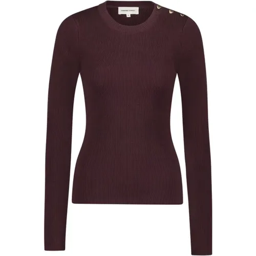 Brauner Slim Pullover mit Knopfdetails , Damen, Größe: M - Fabienne Chapot - Modalova