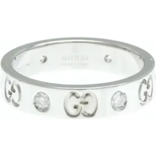 Pre-owned White Gold rings , female, Sizes: ONE SIZE - Gucci Vintage - Modalova