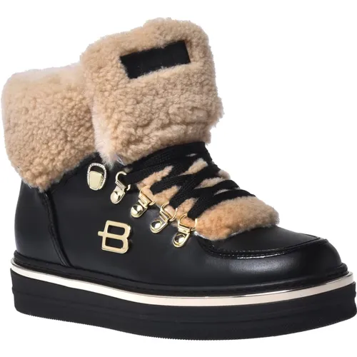 Trainers in black suede and sheepskin , female, Sizes: 6 UK, 8 UK, 3 UK, 5 UK, 7 UK, 4 1/2 UK, 6 1/2 UK, 5 1/2 UK, 4 UK - Baldinini - Modalova