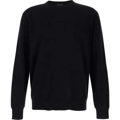 Schwarzer Cashmere Crewneck Pullover , Herren, Größe: XL - Plain Units - Modalova