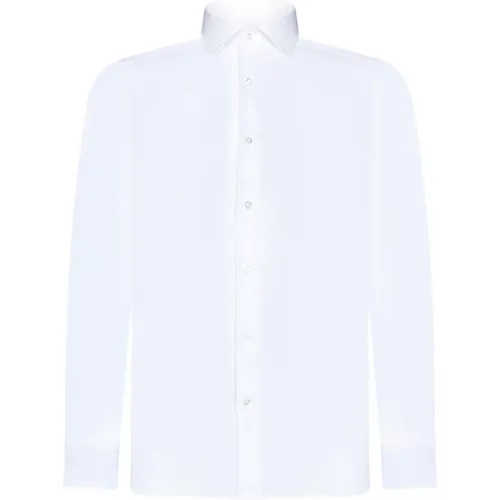 Weiße Baumwoll-Twill-Webhemd , Herren, Größe: 3XL - D4.0 - Modalova