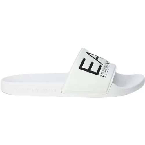 Damen-Slide-Sandalen , Damen, Größe: 44 EU - Emporio Armani EA7 - Modalova