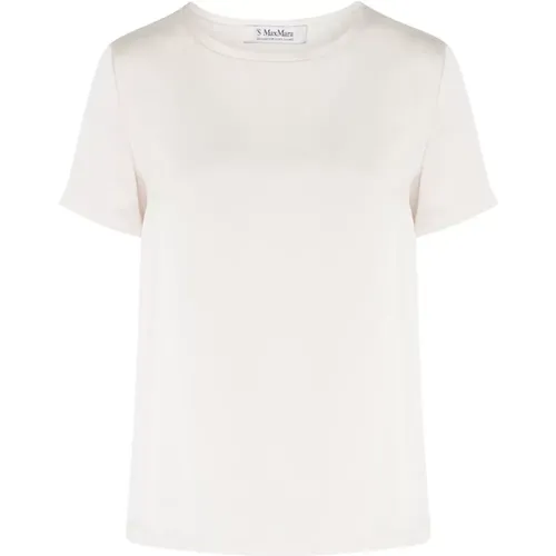 Ivory Silk T-Shirt Rebecca Style , female, Sizes: M, L, XS - Max Mara - Modalova