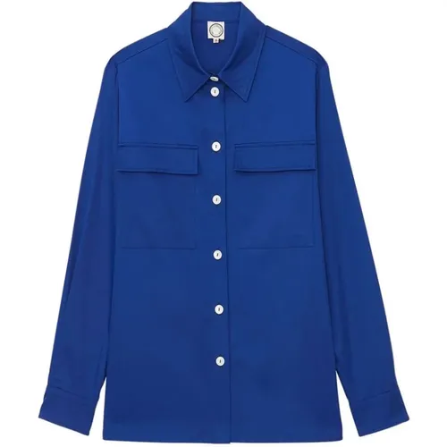 Blaues Chandler Overshirt mit ausgestelltem Schnitt,Rosa Overshirt Chandler Stil - Ines De La Fressange Paris - Modalova