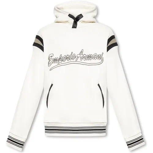 Logo-embroidered hoodie , male, Sizes: XS - Emporio Armani - Modalova