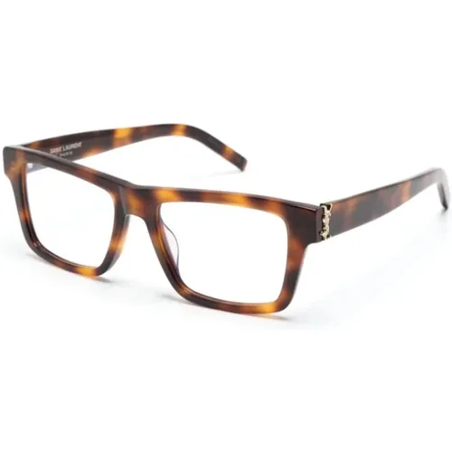 Braun/Havanna Optische Brille , Herren, Größe: 52 MM - Saint Laurent - Modalova