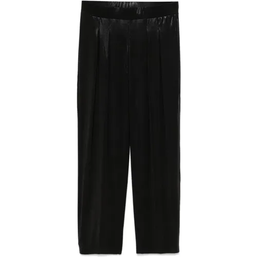 Lamé Effect Trousers with Pleat Detailing , female, Sizes: L, M, XS, S - Norma Kamali - Modalova