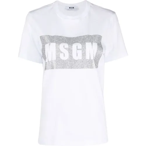 Baumwoll-T-Shirt im 01C-Stil,Baumwoll-T-Shirt im 99C-Stil - MSGM - Modalova