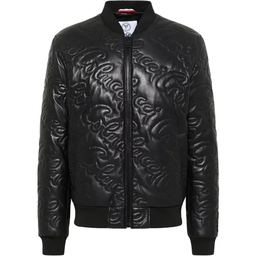 Padded Leather Blouson Deco , male, Sizes: M, S - carlo colucci - Modalova