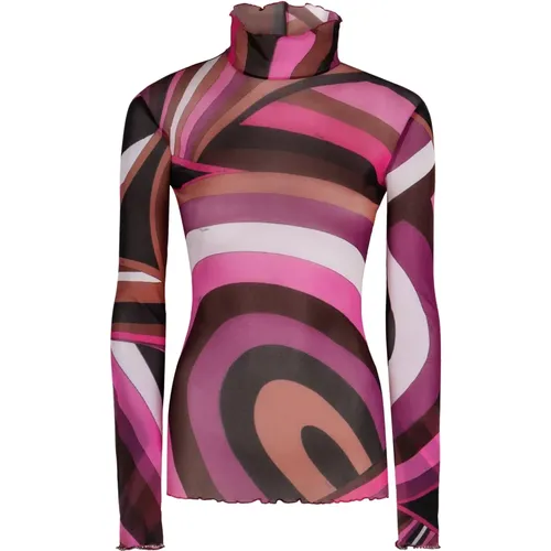 Iride Print Langarm Top , Damen, Größe: 2XS - EMILIO PUCCI - Modalova