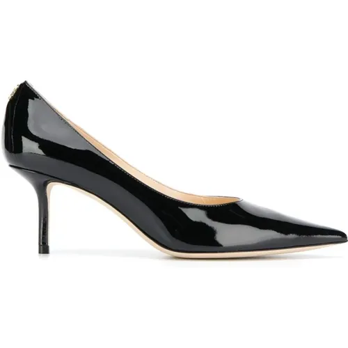 Patent Leather Pumps with Heel , female, Sizes: 5 UK, 7 UK, 4 UK, 3 UK, 6 UK, 4 1/2 UK, 5 1/2 UK, 2 UK, 2 1/2 UK, 3 1/2 UK - Jimmy Choo - Modalova