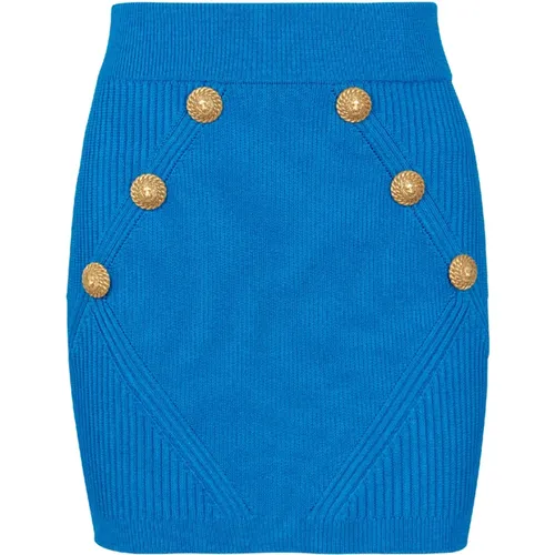 Short knitted skirt , female, Sizes: S - Balmain - Modalova