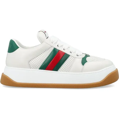 Weiße Sneaker mit grünem und rotem Web - Gucci - Modalova