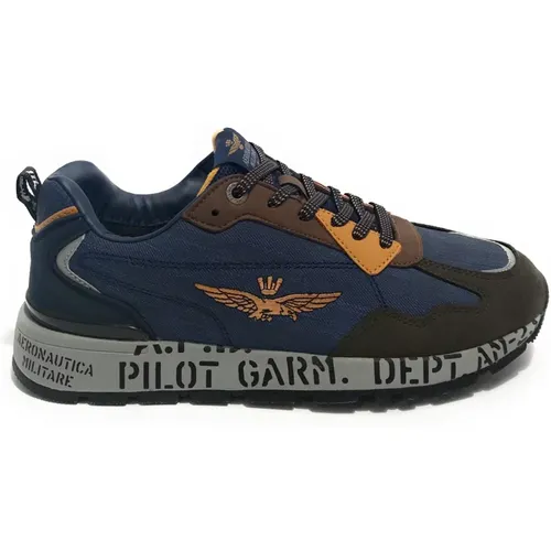Brown/Gold Running Sneaker U24Ar03 232Sc214 , male, Sizes: 10 UK, 6 UK, 11 UK, 9 UK, 8 UK, 7 UK - aeronautica militare - Modalova