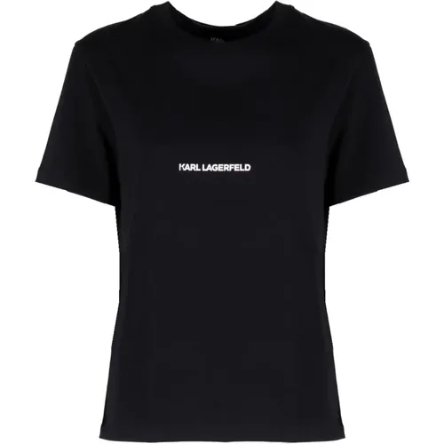 Schwarzes Logo-Print T-Shirt , unisex, Größe: XL - Karl Lagerfeld - Modalova