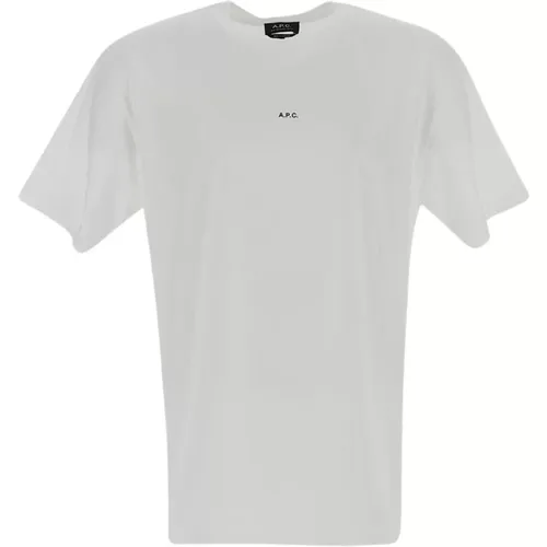 Weißes T-Shirt mit Logo-Print , Herren, Größe: L - A.p.c. - Modalova