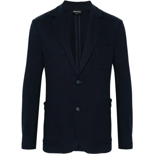 Elegant Silk Cotton Blazer , male, Sizes: 4XL, 3XL, XL, M, 2XL - Giorgio Armani - Modalova