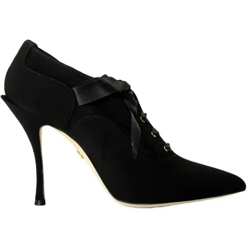 Viscose Pumps with Lace Closure , female, Sizes: 4 UK - Dolce & Gabbana - Modalova