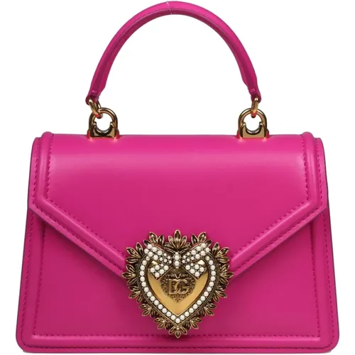Small devotion handbag in shocking leather , female, Sizes: ONE SIZE - Dolce & Gabbana - Modalova