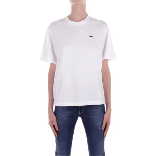 Weißes Logo Front T-Shirt , Damen, Größe: XL - Lacoste - Modalova