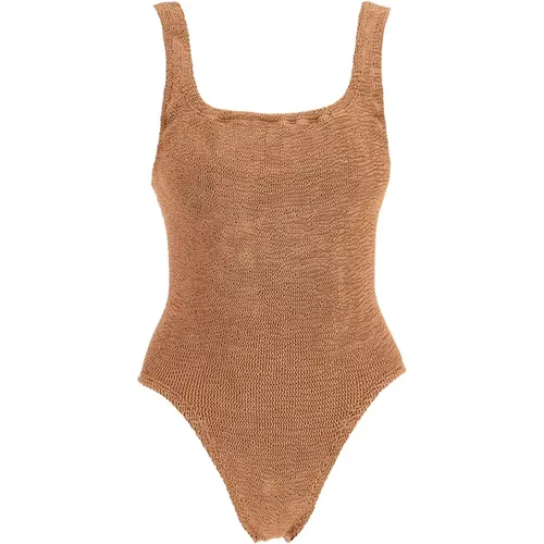 Smocked Square Neck Swimsuit , female, Sizes: ONE SIZE - Hunza G - Modalova