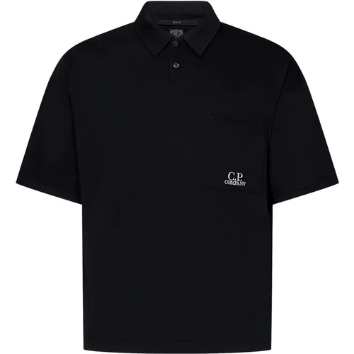 Boxy Fit Polo Shirt with Logo Embroidery , male, Sizes: L, M, S - C.P. Company - Modalova