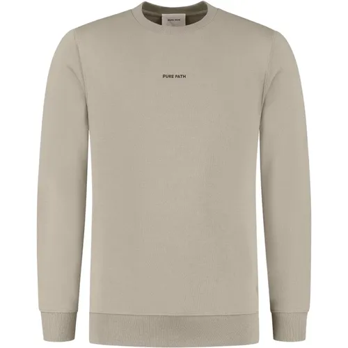 Metal Logo Pullover Grau Herren , Herren, Größe: XL - Pure Path - Modalova