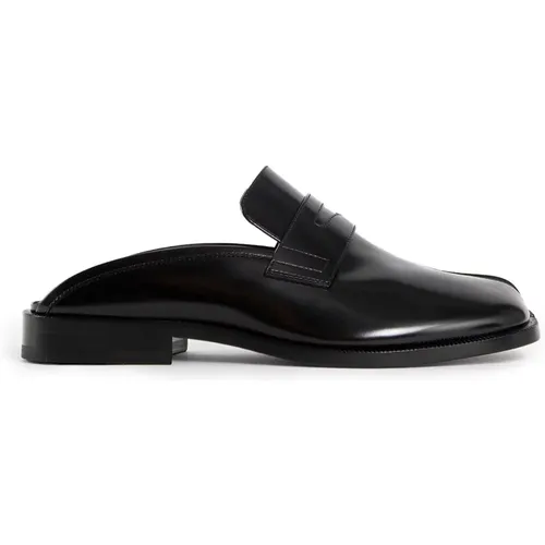 Leather Loafer Mule Block Heel , female, Sizes: 11 UK, 12 UK - Maison Margiela - Modalova