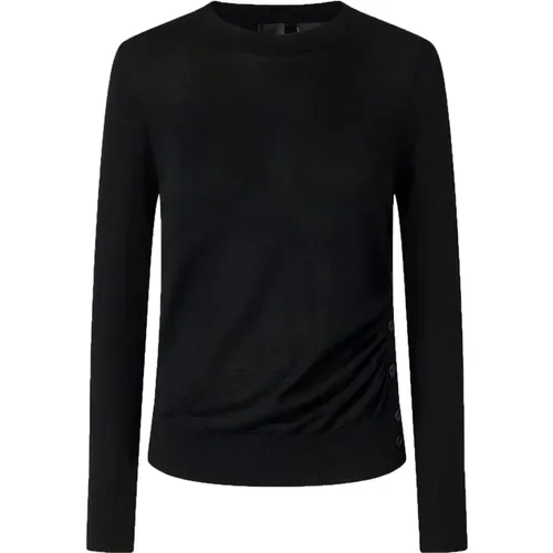 Buttoned Crew Neck Wool Sweater , female, Sizes: XS, M, L, S - pinko - Modalova