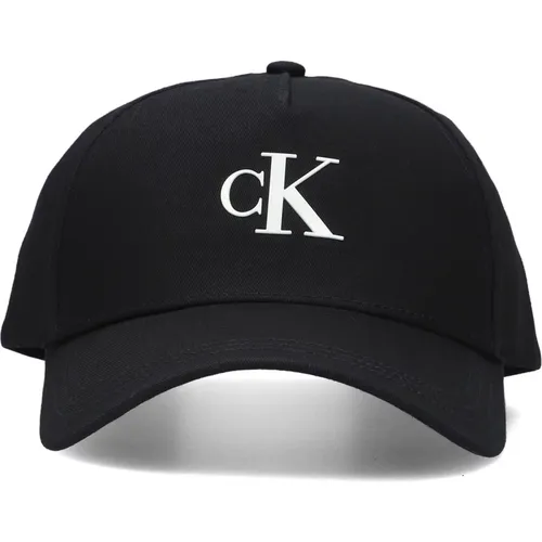 Schwarze Archive Cap mit weißem Label - Calvin Klein - Modalova