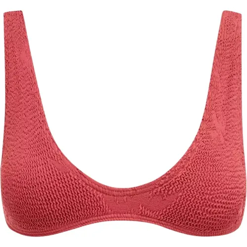 Rotes Bikini-Top mit Palmenmuster , Damen, Größe: ONE Size - Bond-Eye - Modalova