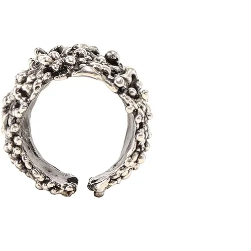 Silberner Geprägter Ring Elegantes Statement , Damen, Größe: ONE Size - Axum - Modalova
