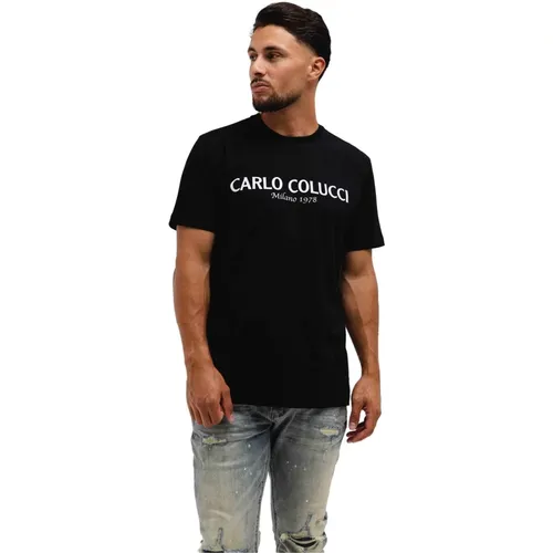 Mens T-Shirt Classic Style , male, Sizes: S, L, XL, 2XL - carlo colucci - Modalova