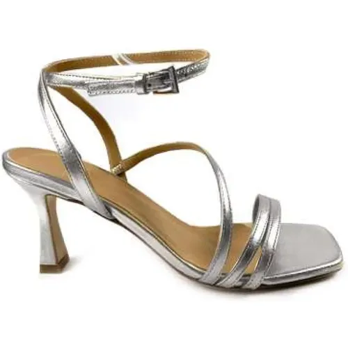 Silver Laminated High Heel Sandals , female, Sizes: 3 UK, 6 UK - Roberto Festa - Modalova