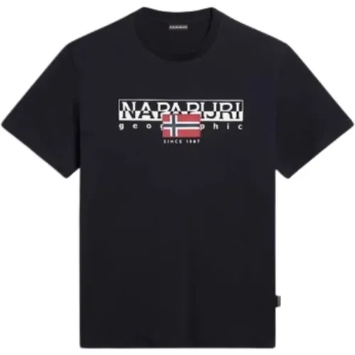 Stylisches Herren T-Shirt in Gelb , Herren, Größe: M - Napapijri - Modalova