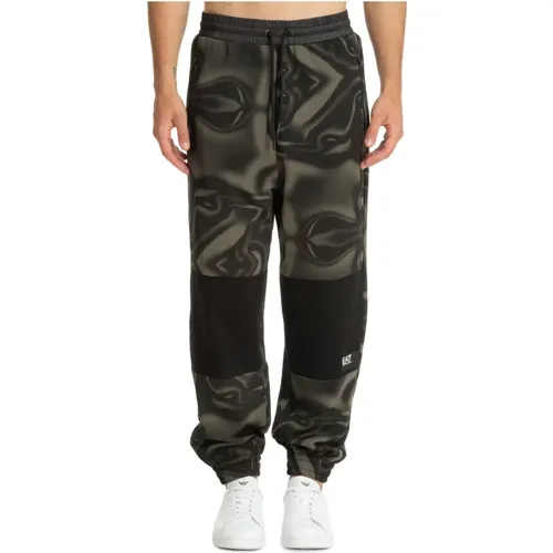 Abstrakte Multicolor Joggers mit Kordelzug , Herren, Größe: M - Emporio Armani EA7 - Modalova