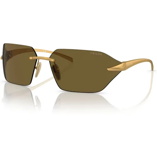 Stylish Sonnenbrillen in Satin Gold , Herren, Größe: ONE Size - Prada - Modalova