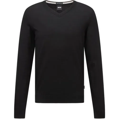 Slim-Fit V-Neck Wool Pullover , Herren, Größe: 2XL - Hugo Boss - Modalova