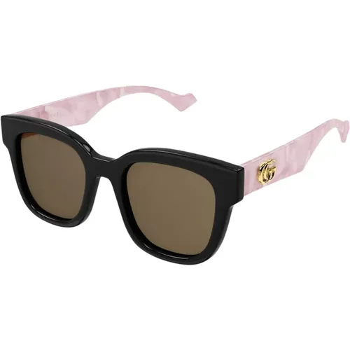 Squared femenine black and marble sunglasses , female, Sizes: 52 MM - Gucci - Modalova