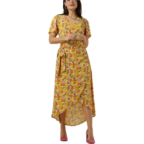 Gelbes Midi-Kleid 7307 , Damen, Größe: M - Pom Amsterdam - Modalova