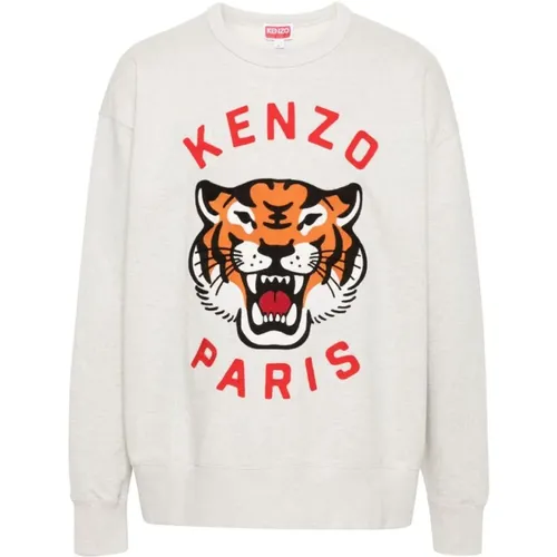 Grauer Multicolor Tiger Sweatshirt , Herren, Größe: XL - Kenzo - Modalova