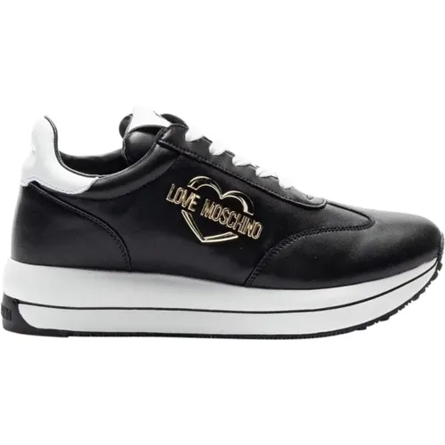 Schwarze Sneakers für Damen , Damen, Größe: 38 EU - Love Moschino - Modalova