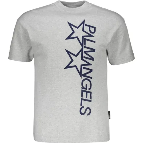 Logo Print Baumwoll T-shirt - Palm Angels - Modalova