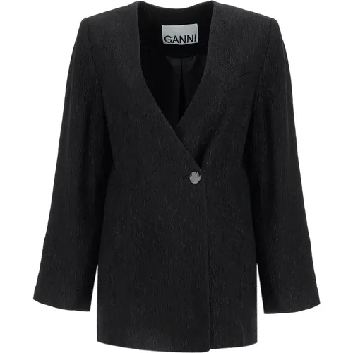 Strukturierter Jacquard-Blazer - Ganni - Modalova